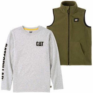 Caterpillar Youth Vest and Long Sleeve Tee